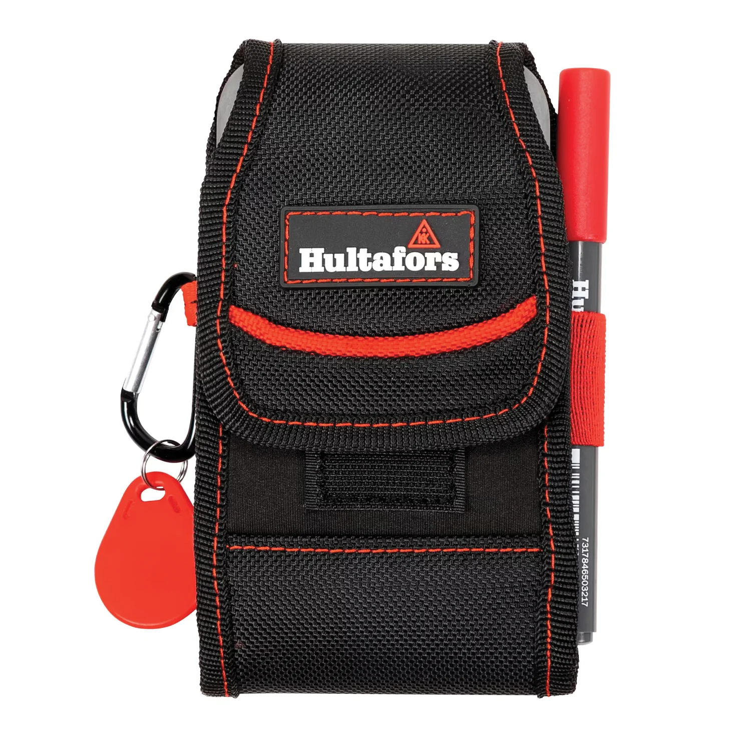 HT5114 Smartphone Holder, 1-Pocket, Polyester, Black/Red