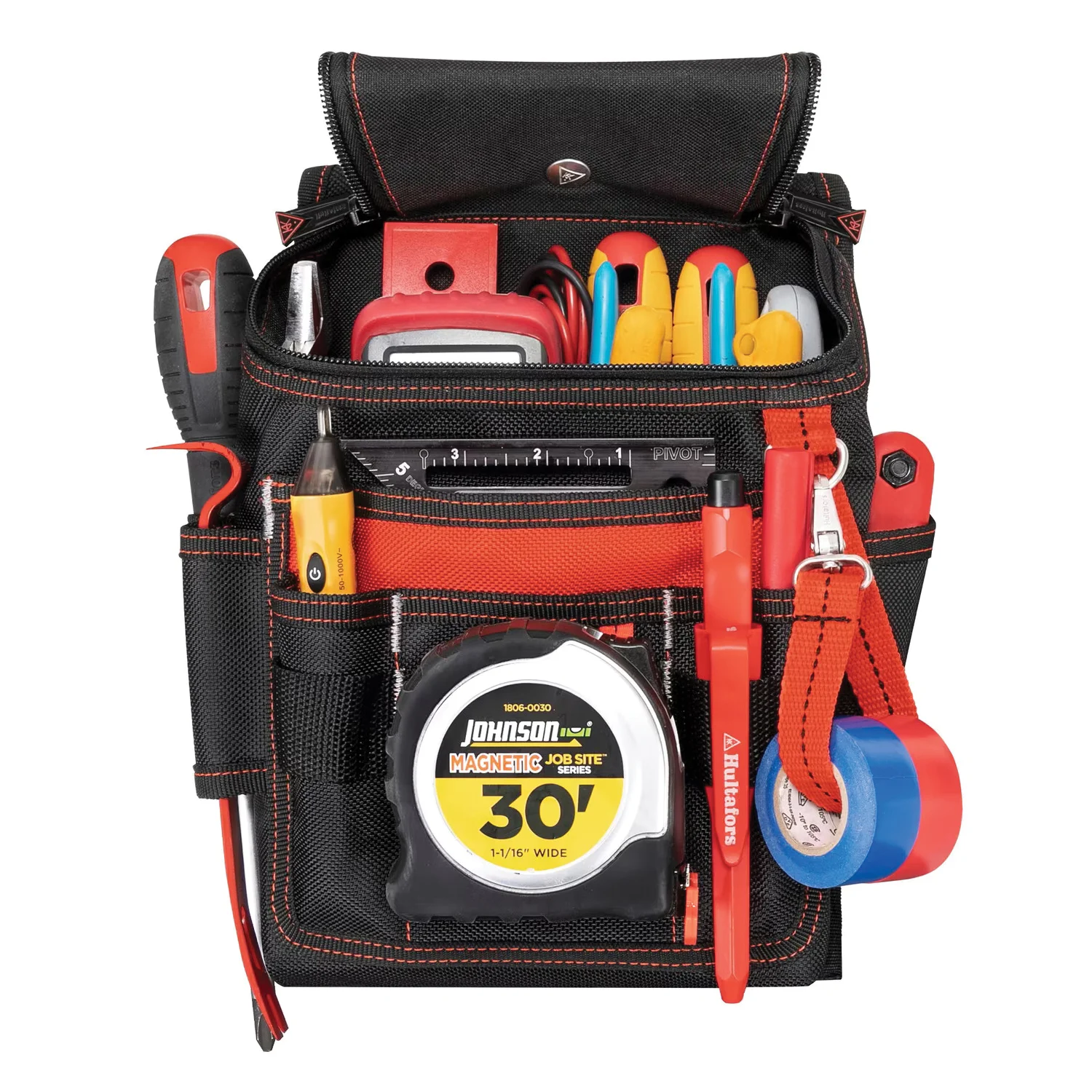 HT5124 Medium Ziptop Utility Pouch, 11-Pocket, Polyester