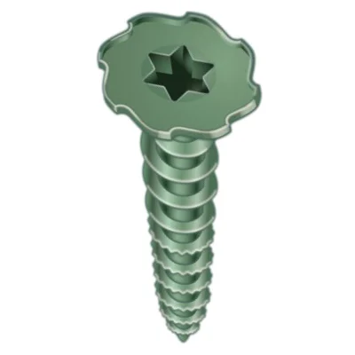 23520 Cement Board Screw, #9 Thread, 2-1/4 in L, Hi-Lo Thread, Serrated Head, Star Drive, Sharp Point