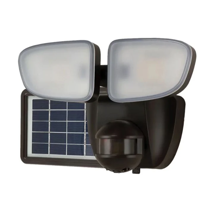 SLFS07AM2B Motion Solar Security Light, 50 W, LED Lamp, Bright White, 700 Lumens, 4000 K Color Temp, Polycarbonate Fixture, Bronze - Halo