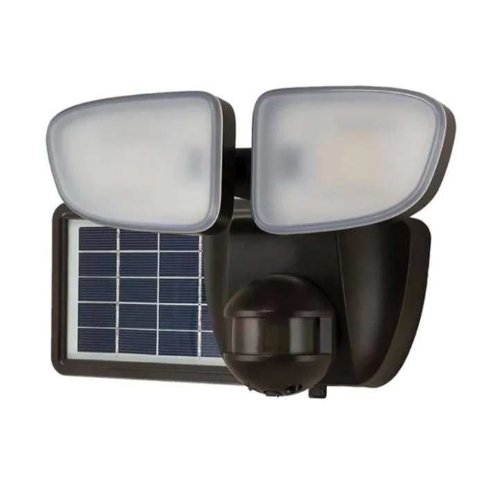 SLFS1AM2B Motion Solar Security Light, 70 W, LED Lamp, Bright White, 1000 Lumens, 4000 K Color Temp, Polycarbonate Fixture, Bronze - Halo