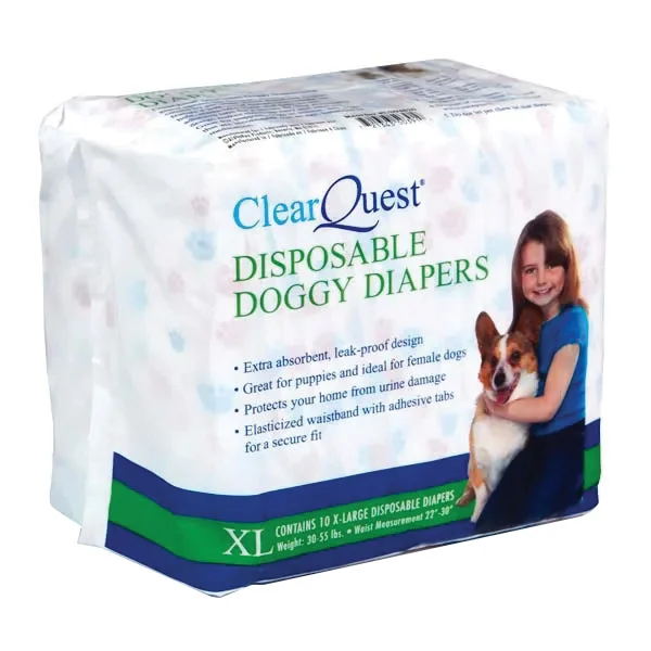 US948 20 Disposable Extra-Large Doggy Diapers, 22 to 30 in W, 10 Pk