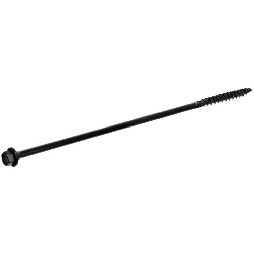 TimberTite Series 49111 Structural Screw, 1/4 in Thread, 8 in L, Serrated Thread, Washer Head, Hex Drive - Power Pro