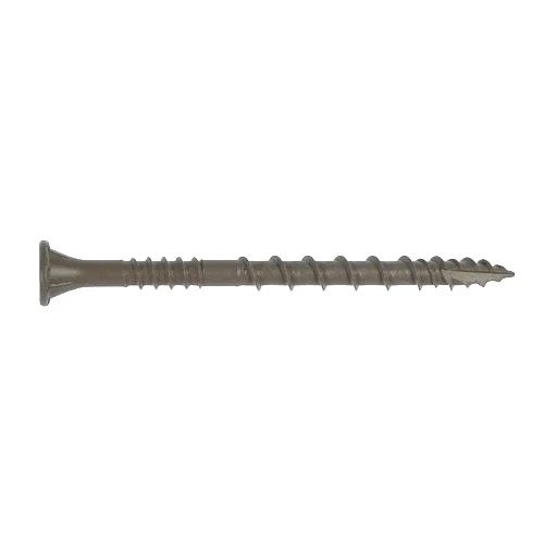 Deck-Drive HCKDSVT3S DSV Wood Screw, #10 Thread, 3 in L, Rimmed Flat with Ribs Head, T25 Drive
