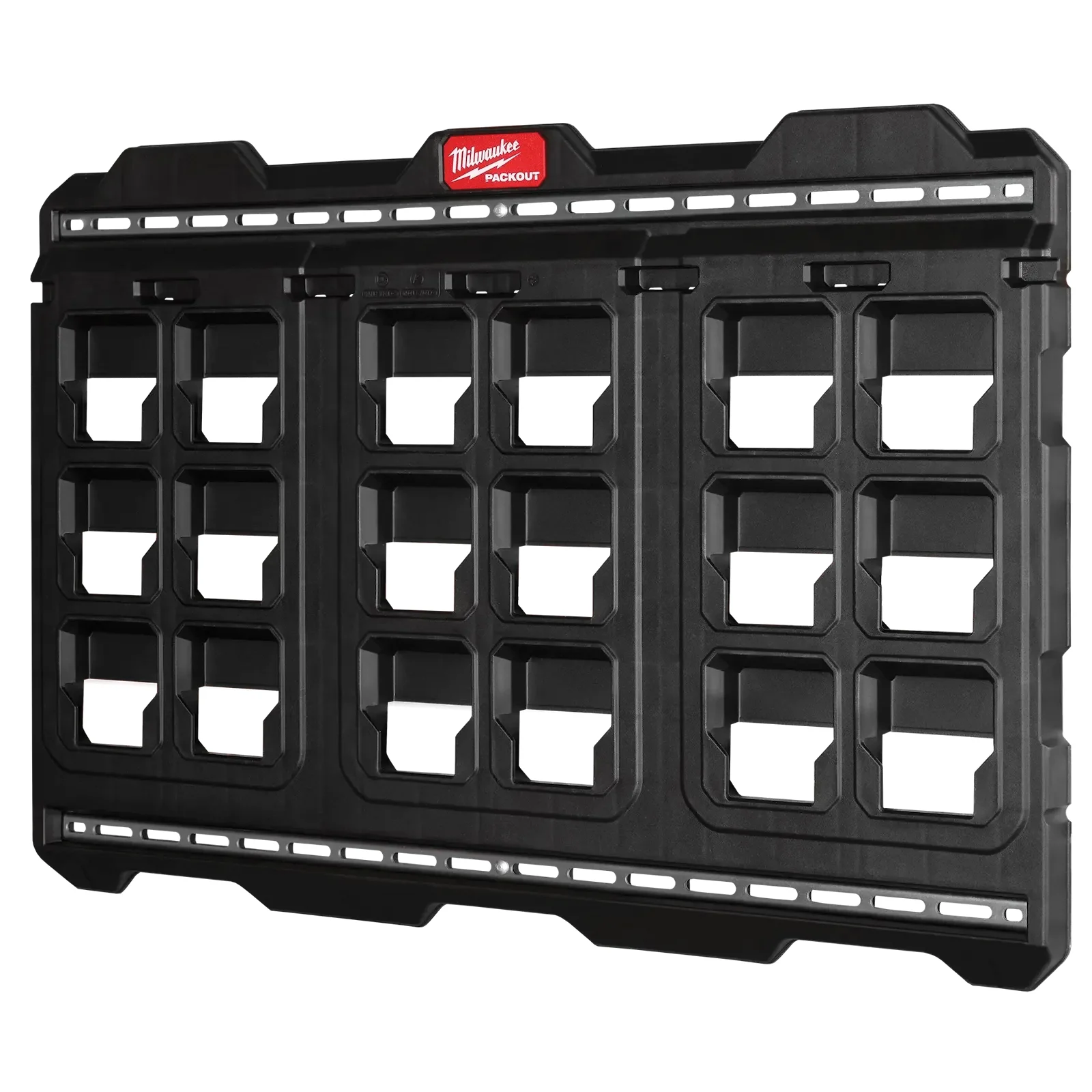 PACKOUT 48-22-8497 Large Wall Plate, 150 lb Load, 1.2 in L, 30-3/4 in W, 20 in H, Polymer, Black