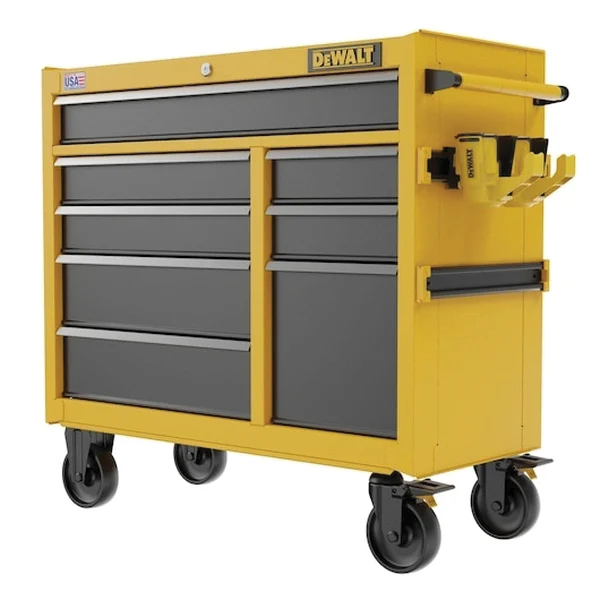 DWST41092 Rolling Tool Cabinet, 2000 lb, 41 in OAW, Steel, Yellow, 8-Drawer