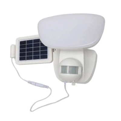 SLFS Solar Series SLFS1AM1W Security Flood Light, 70 W, LED Lamp, Bright White, 1000 Lumens, 4000 K Color Temp, Polycarbonate Fixture, White - Halo