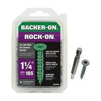 23500 Cement Board Screw, #9 Thread, 1-1/4 in L, Hi-Lo Thread, Serrated Head, Star Drive, Sharp Point