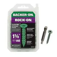 23510 Cement Board Screw, #9 Thread, 1-5/8 in L, Hi-Lo Thread, Serrated Head, Star Drive, Sharp Point