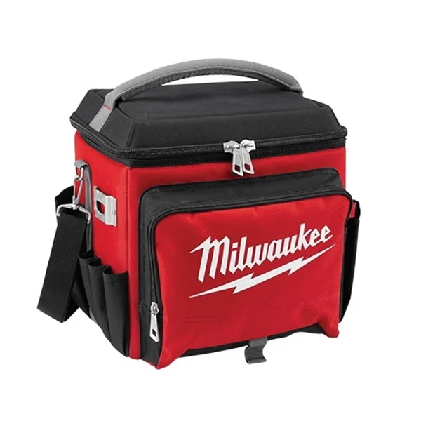 48-22-8250 Jobsite Cooler, 13.77 in W, 11.1 in D, 14.96 in H, 8-Pocket, Fabric, Red