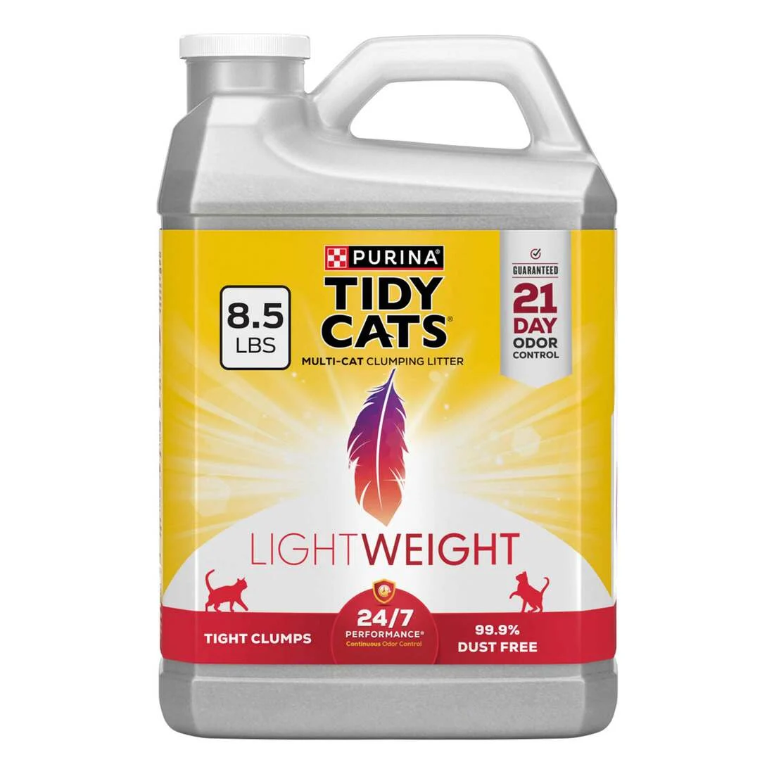 Tidy Cats 15366 Lightweight Cat Litter, 8.5 lb Jug, Clumping, Scented - Purina