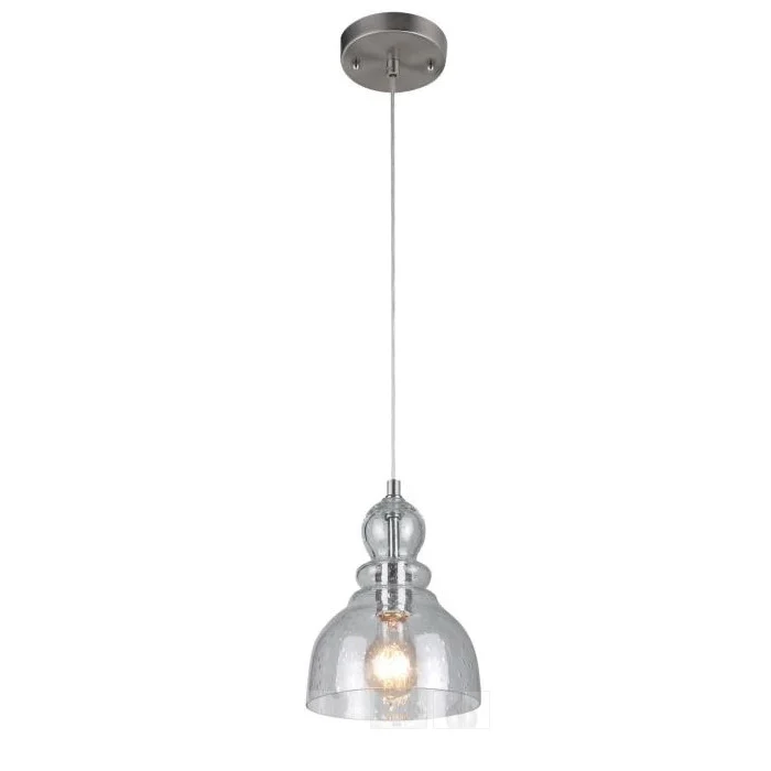 6100700 Indoor Adjustable Mini Pendant, 1-Lamp, Brushed Nickel Fixture