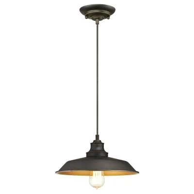 6344700 Iron Hill Indoor Pendant Light, 120 V, 1-Lamp, Incandescent, LED Lamp, Metal Fixture