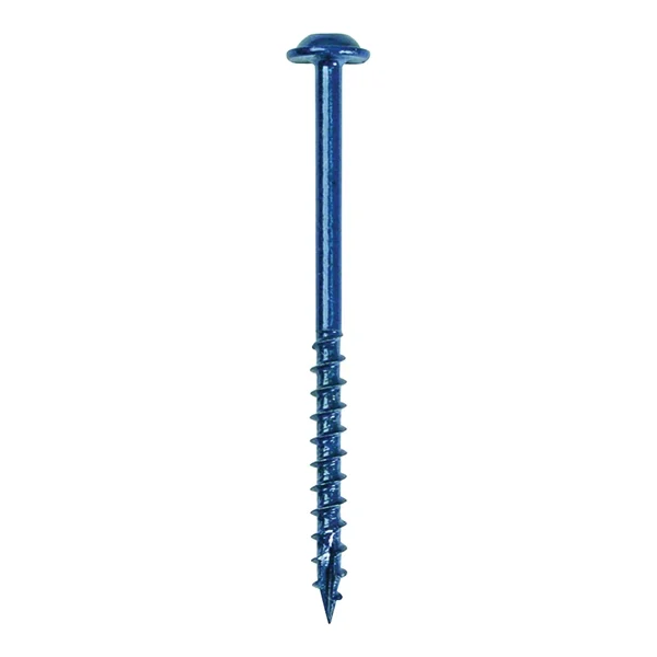 Blue-Kote SML-C250B-50 Pocket-Hole Screw, #8 Thread, Coarse Thread, Square Drive, Carbon Steel, 50/PK