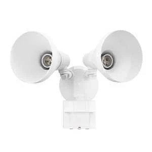 Globe Electric 17000138 Motion Sensor Security Flood Light, 120 W, LED Lamp, Bright White, 1400 Lumens, 4000 K Color Temp, Plastic Fixture, White
