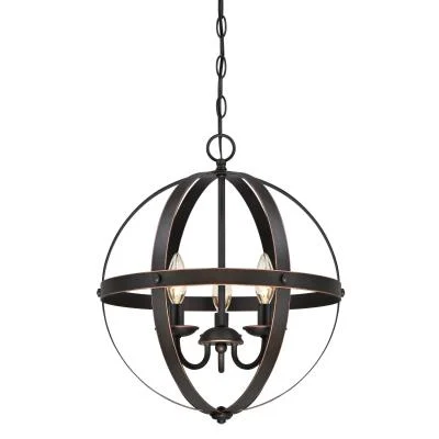 Stella Mira Series 6341800 Chandelier, 120 V, 120 W, 1-Tier, 3-Lamp, Incandescent, LED Lamp