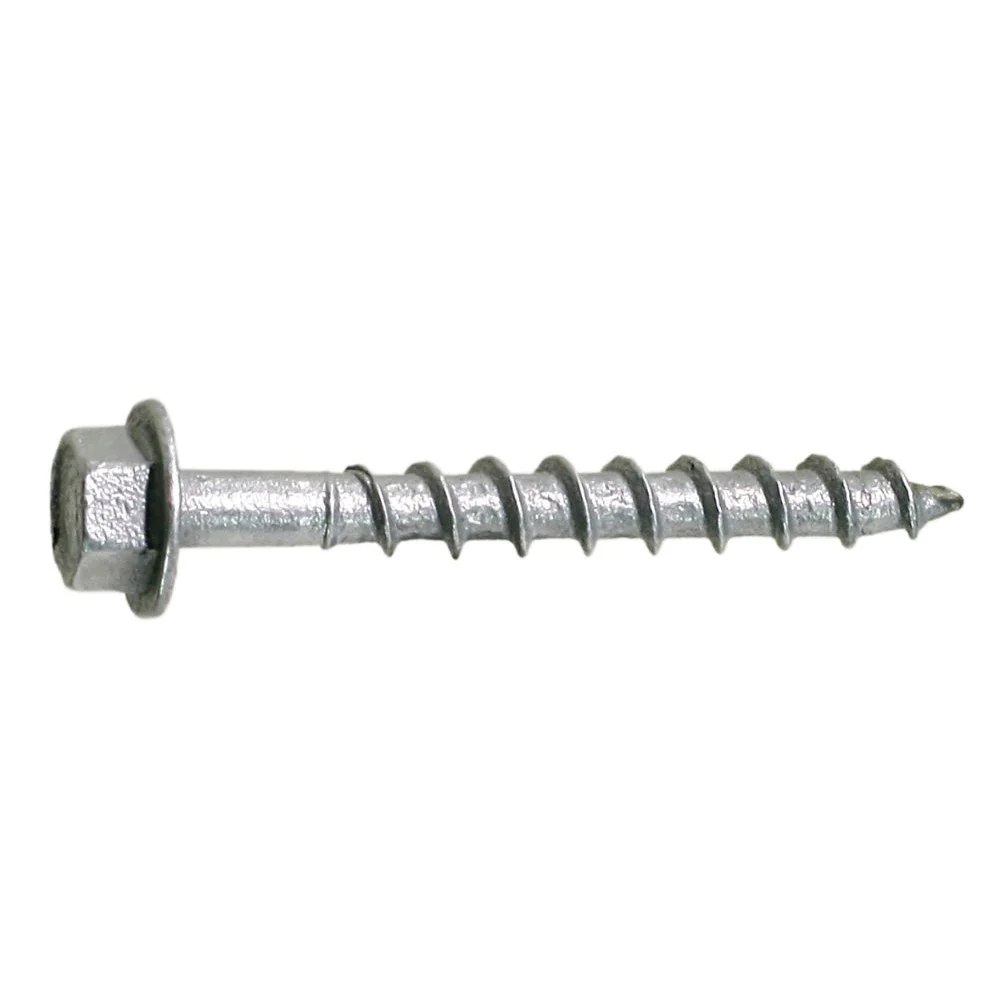 Strong-Drive SD10212R500 Connector Screw, #10 Thread, 2-1/2 in L, Serrated Thread, Hex Drive, Steel