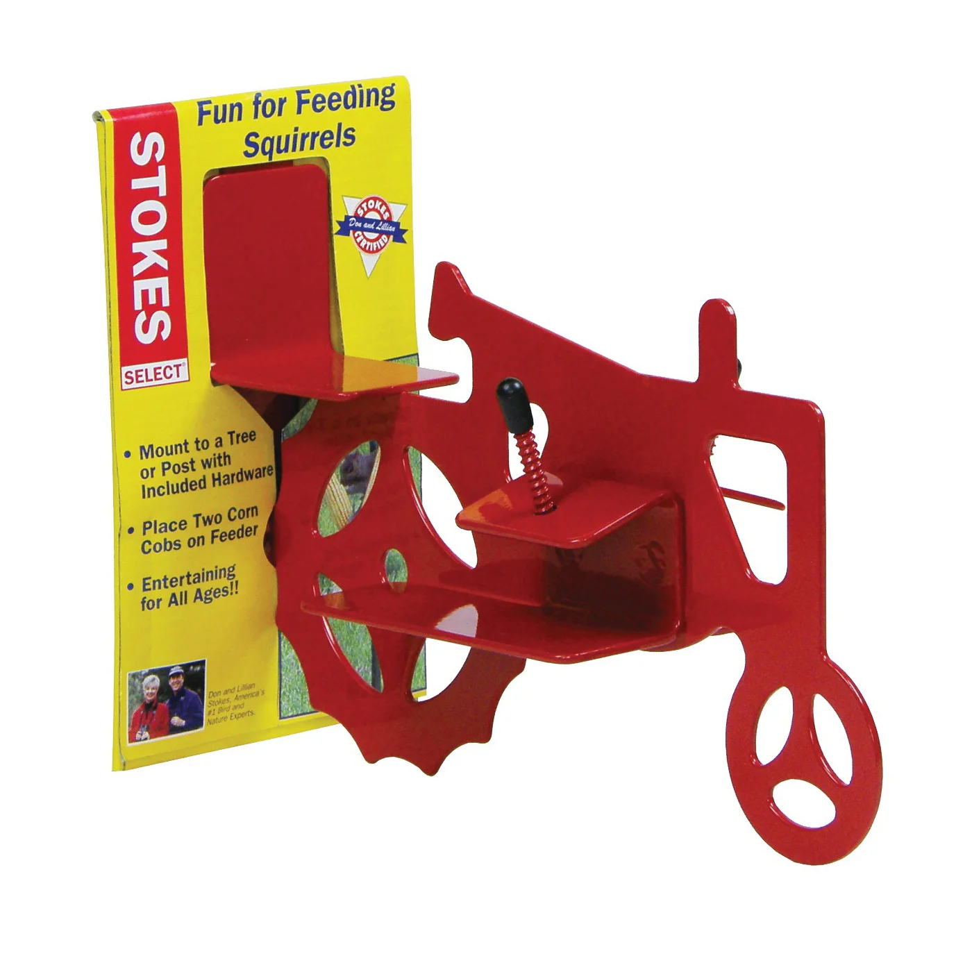 38055 Tractor Corn Cob Feeder, Red, Powder-Coated, Post Mounting