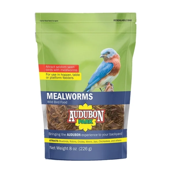 12816 Dried Mealworms Wild Bird Food, 8 oz, Bag - Audubon Park