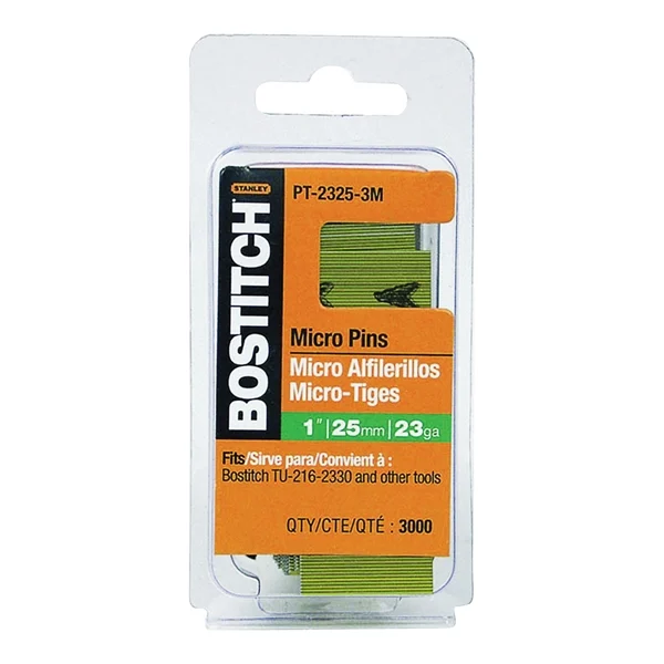PT-2325-3M Pin Nail, 0.64 in Dia, 1 in L, 23 ga Thick, Steel, Bright