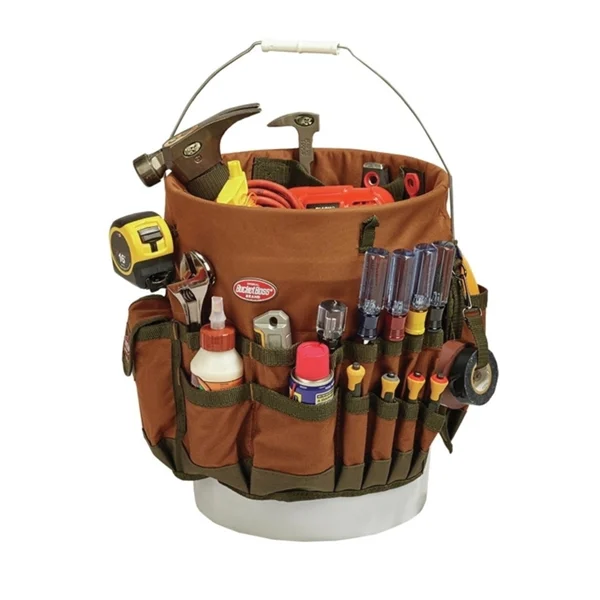 10030 Bucketeer, 11 in W, 11 in D, 11 in H, 30-Pocket, Polyester, Brown