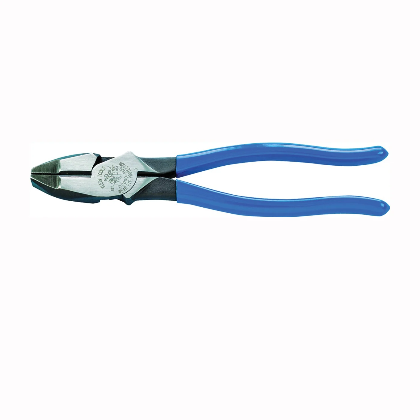D2000-9NE Lineman's Plier, 9-3/8 in OAL, Light Blue Handle, 1-1/4 in W Jaw, 1.594 in L Jaw