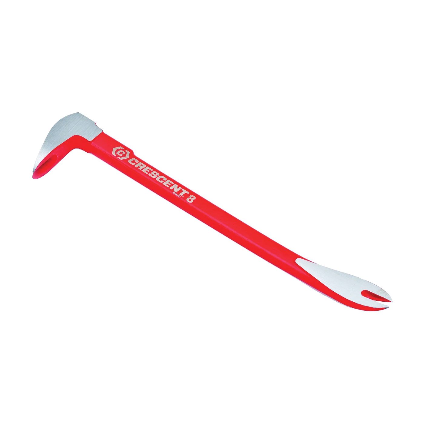 CODE RED Series MB8 Pry Bar, 8 in L, Ground Tip, Steel, Red, 3-1/4 in W