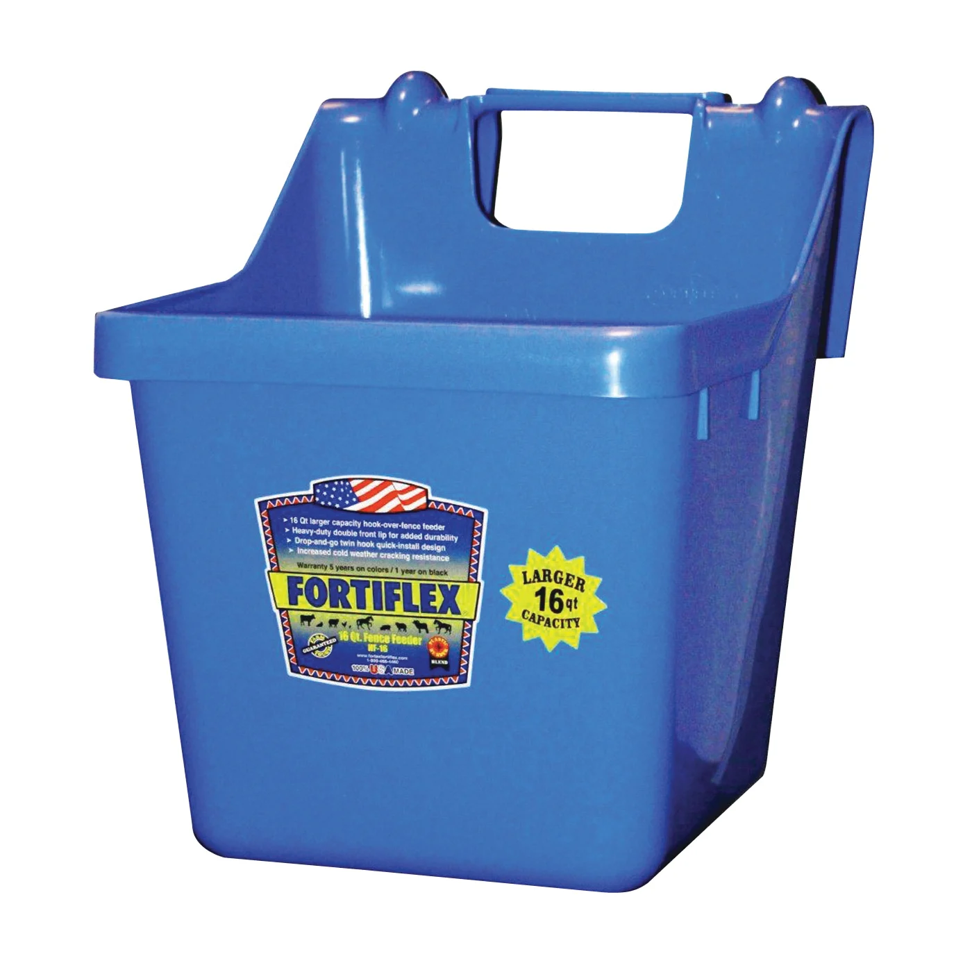 1301600 Bucket Feeder, 16 qt Volume, Fortalloy Rubber Polymer, Blue - Fortex-Fortiflex