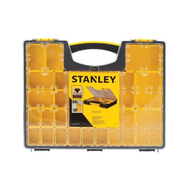 014725R Tool Organizer, 25-Compartment, Black/Clear Yellow
