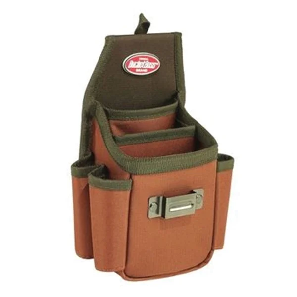 54175 Utility Plus Pouch, 3-Pocket, Poly Ripstop Fabric, Brown/Green, 6-1/2 in W, 9-1/5 in H, 4 in D