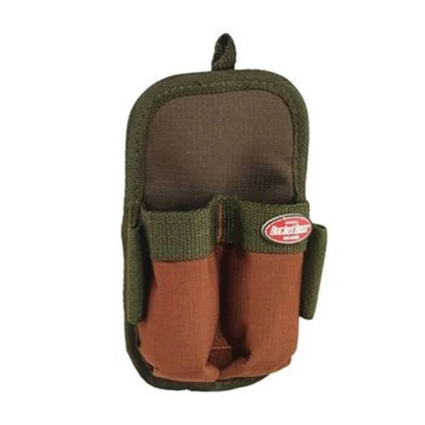 54180 Double-Barrel Sheath, 2-Pocket, Poly Ripstop Fabric, Brown/Green, 4 in W, 7 in H, 1-1/2 in D