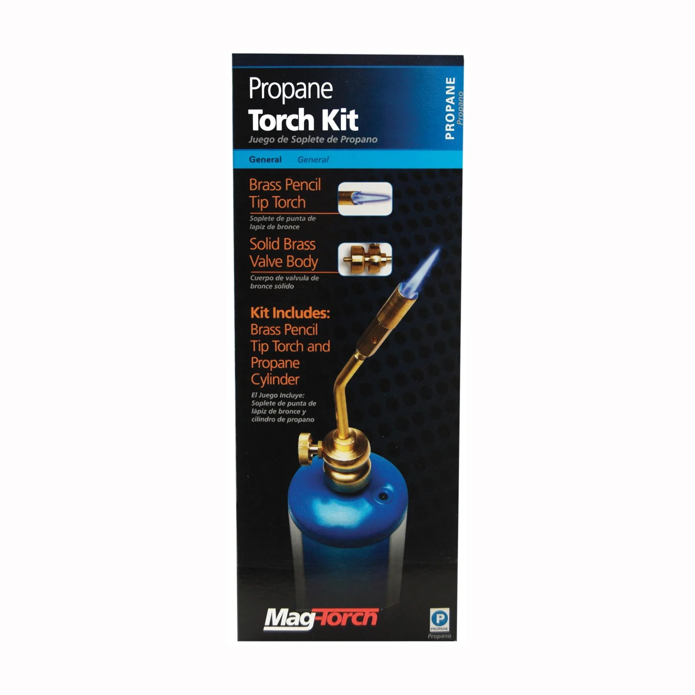 MT 200-3 Torch Kit, Includes: 14.1 oz Disposable Propane Cylinder and Torch, Brass
