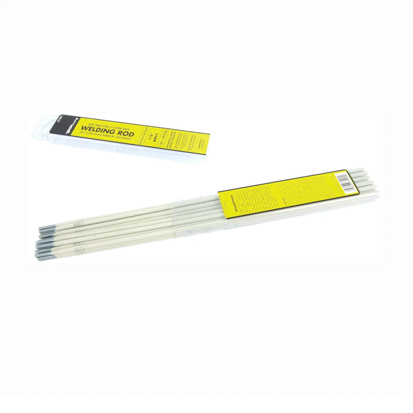 31201 Stick Electrode, 1/8 in Dia, 14 in L, Mild Steel - Forney