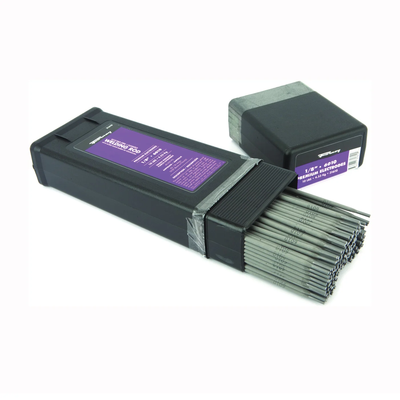 31610 Stick Electrode, 1/8 in Dia, 14 in L, Mild Steel - Forney