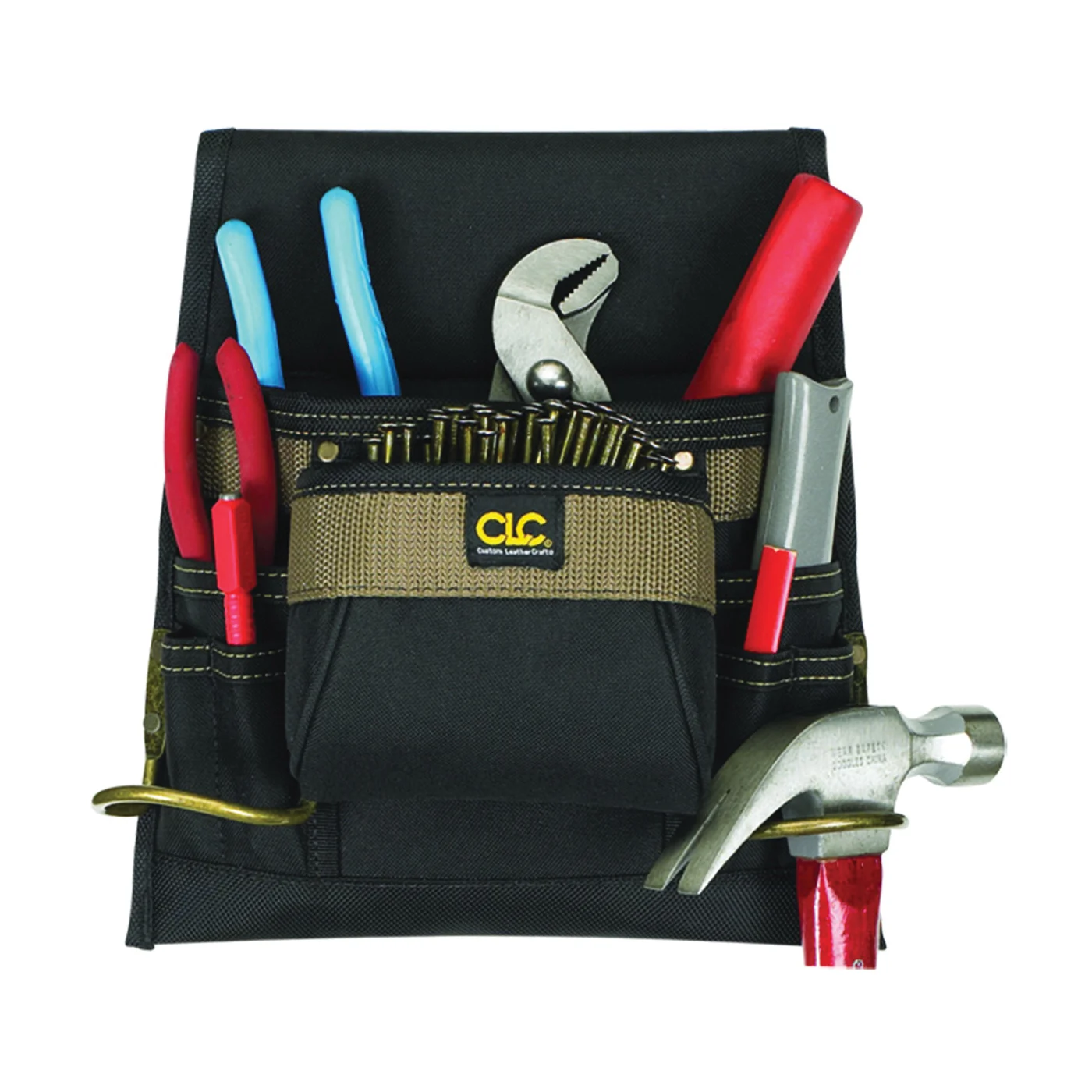 Tool Works Series 1823 Nail and Tool Bag, 8-Pocket, Polyester