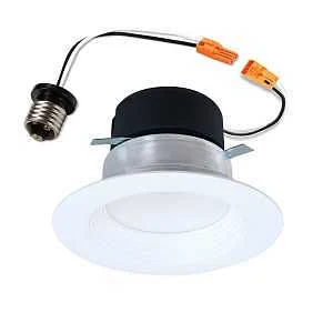 LT4 Series LT4069FS1EWHR Downlight, 8 W, 120 V, LED Lamp, Plastic, Matte - Halo