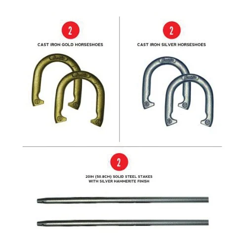 Sports 50020 Horseshoes Set, Cast Iron - Franklin