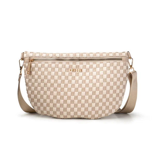 Kedzie Terrace Woven Crossbody in Taupe - DM Merchandising