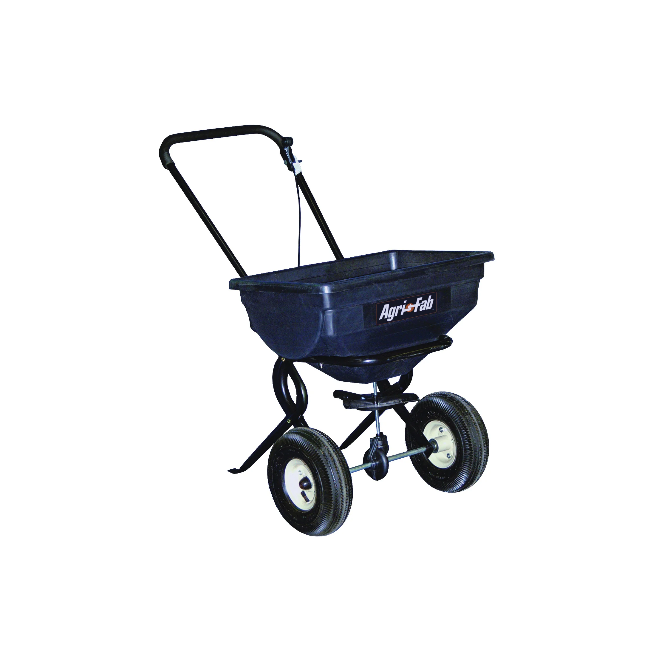 45-0388 Broadcast Spreader, 14,200 sq-ft Coverage Area, 8 to 10 ft W Spread, 85 lb, Poly Hopper