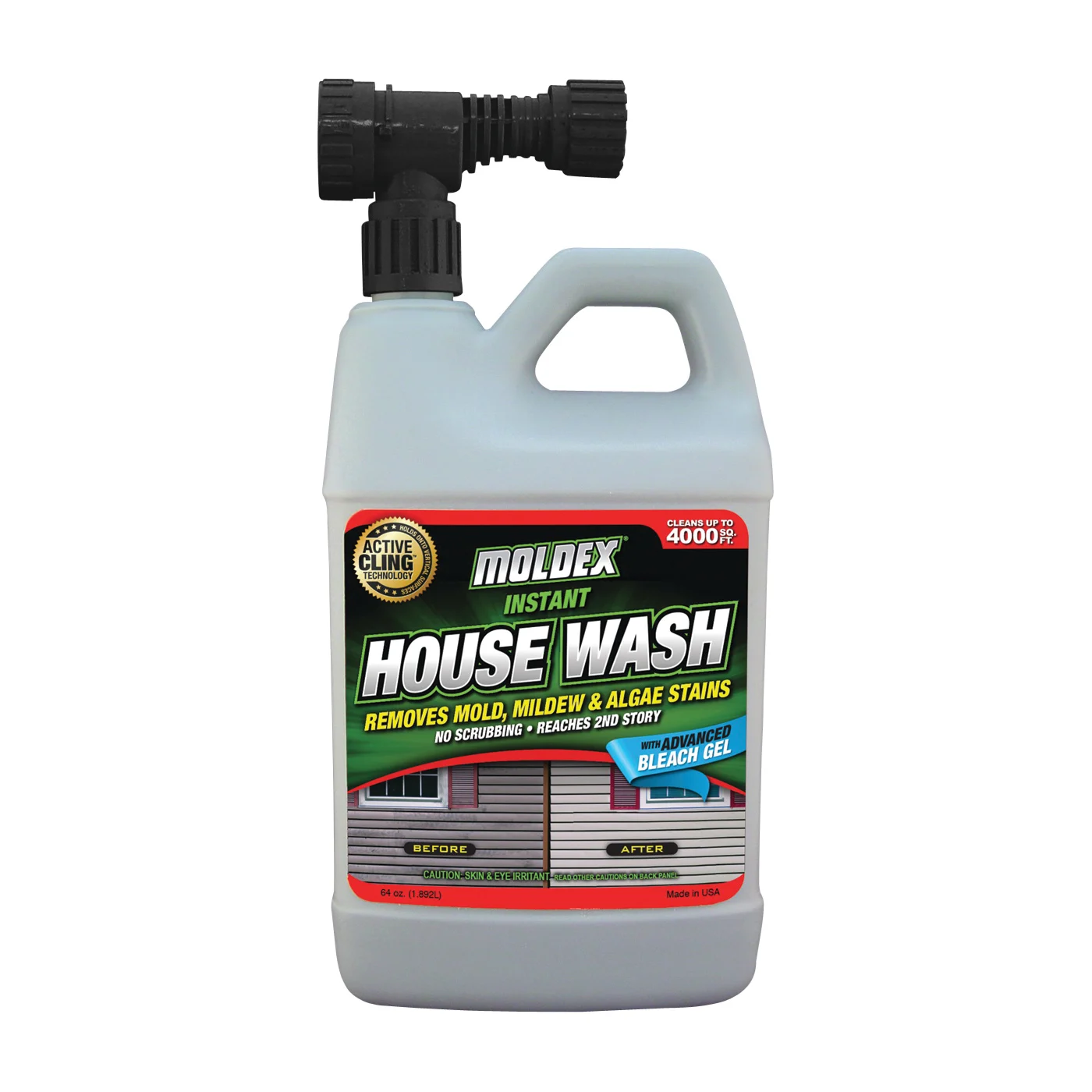 7030 Instant House Wash, Liquid, Mild, Pale Yellow, 64 oz, Bottle - Moldex