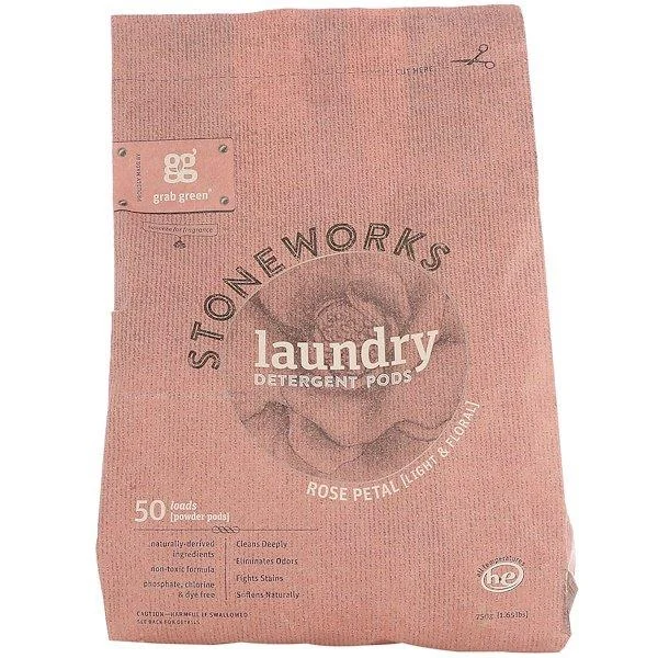 Grab Green Stoneworks Laundry Detergent Pods Rose Petal 50 Loads 1.65 lbs (750 g)