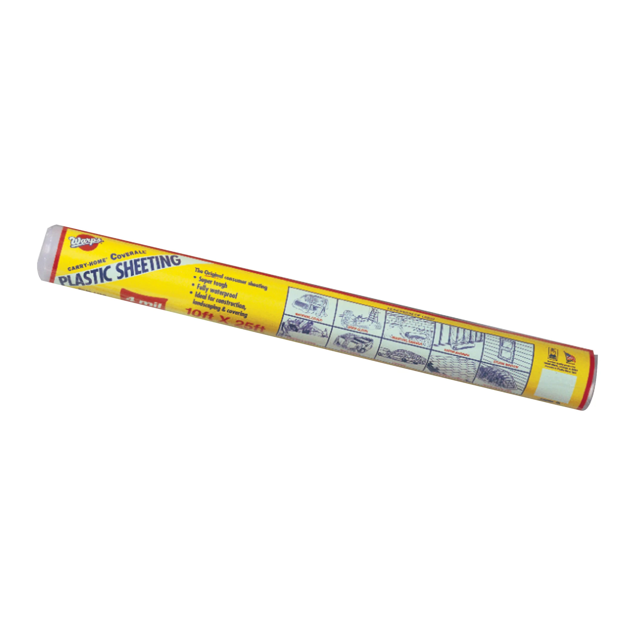 12-4CH10B Polyethylene Sheeting, 25 ft L, 10 ft W, 4 mil Thick, Black
