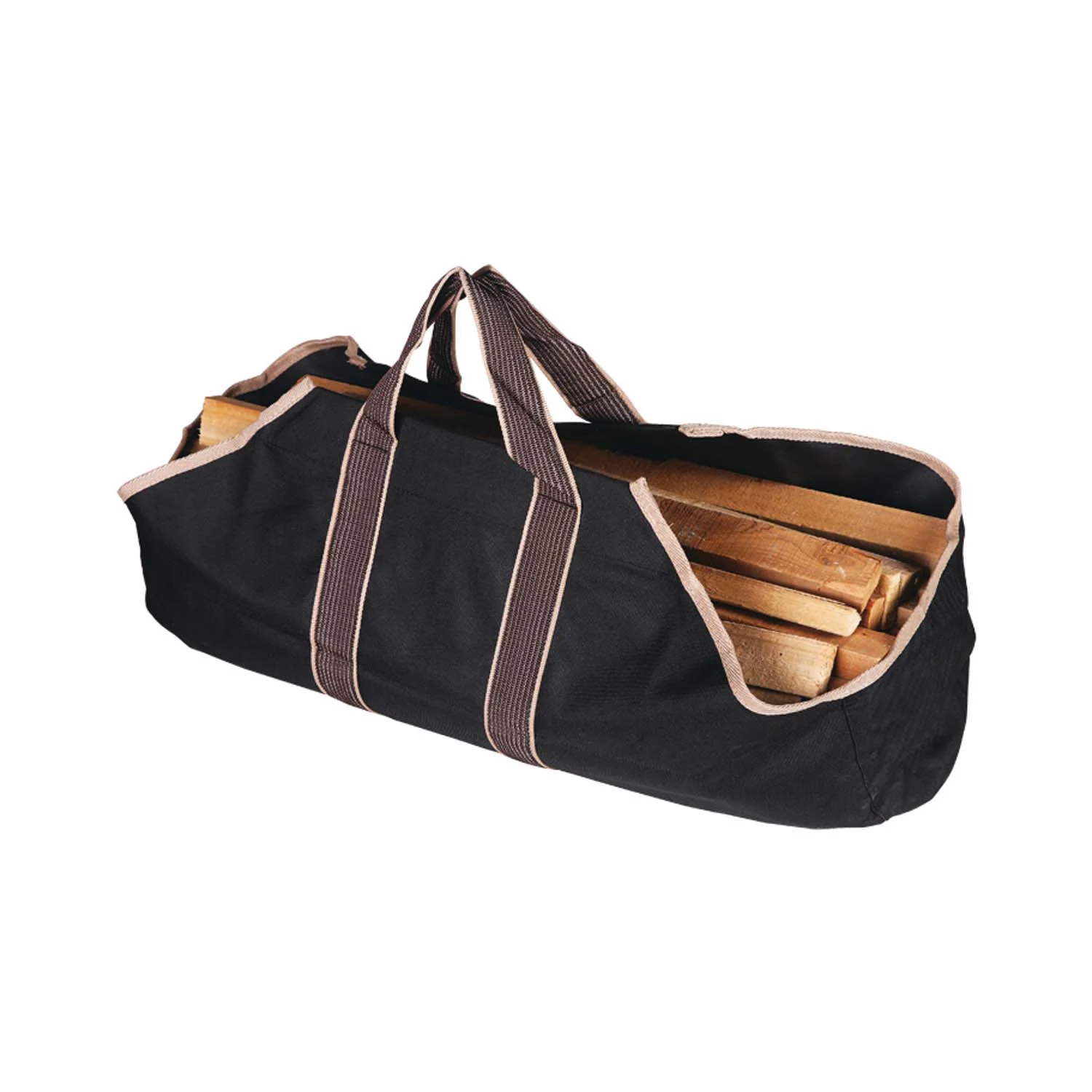 CPB00010BK3L Wood Bag, 18 in W, 18 in D, 18 in H, Canvas Base, Brown Color - Simple Spaces