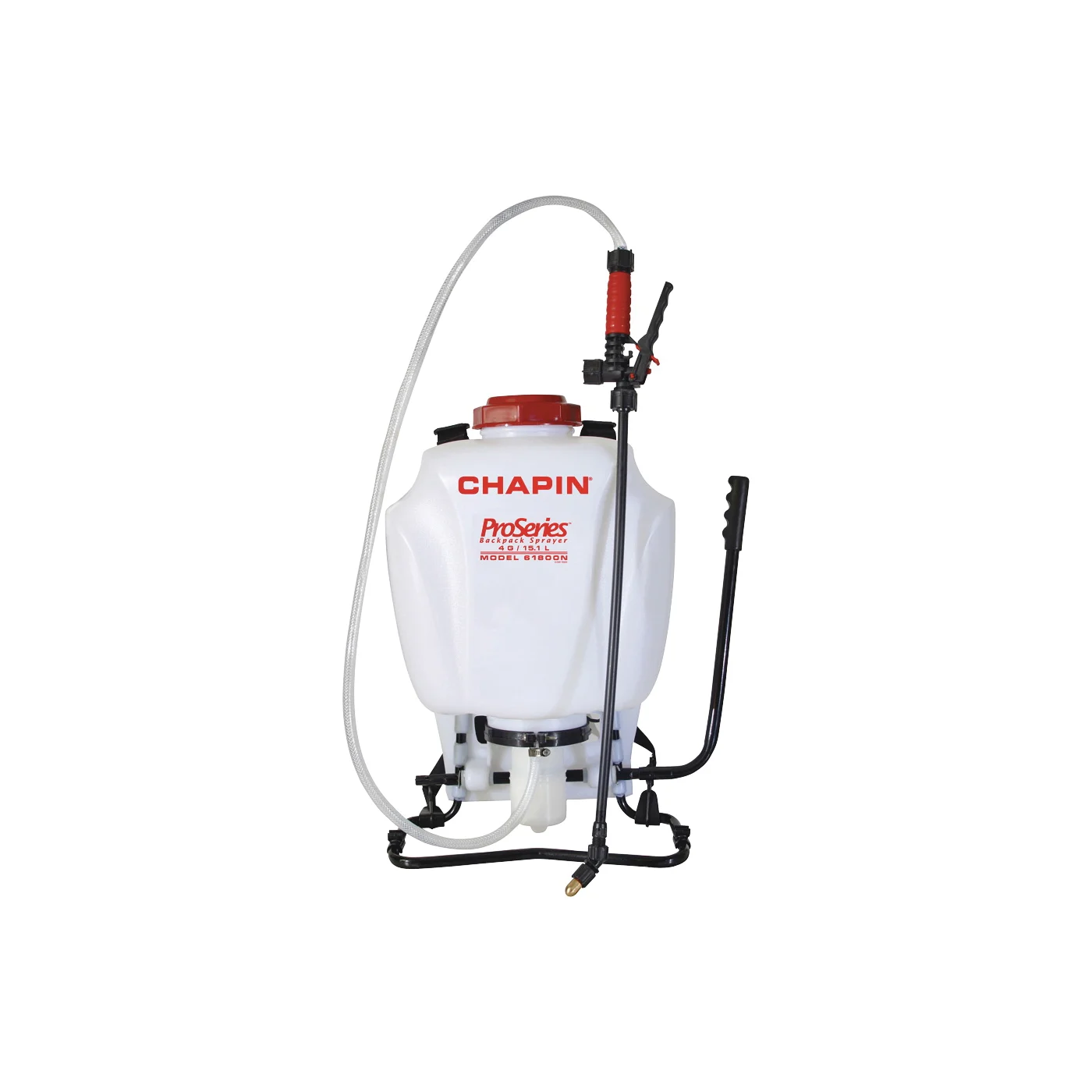 61800 Backpack Sprayer, 4 gal Tank, Poly Tank, 25 ft Horizontal, 23 ft Vertical Spray Range, 48 in L Hose - Chapin