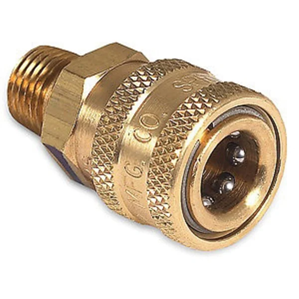AW-0017-0028 Adapter, 1/4 x 1/4 in Connection, Quick-Connect Socket x MNPT, Brass