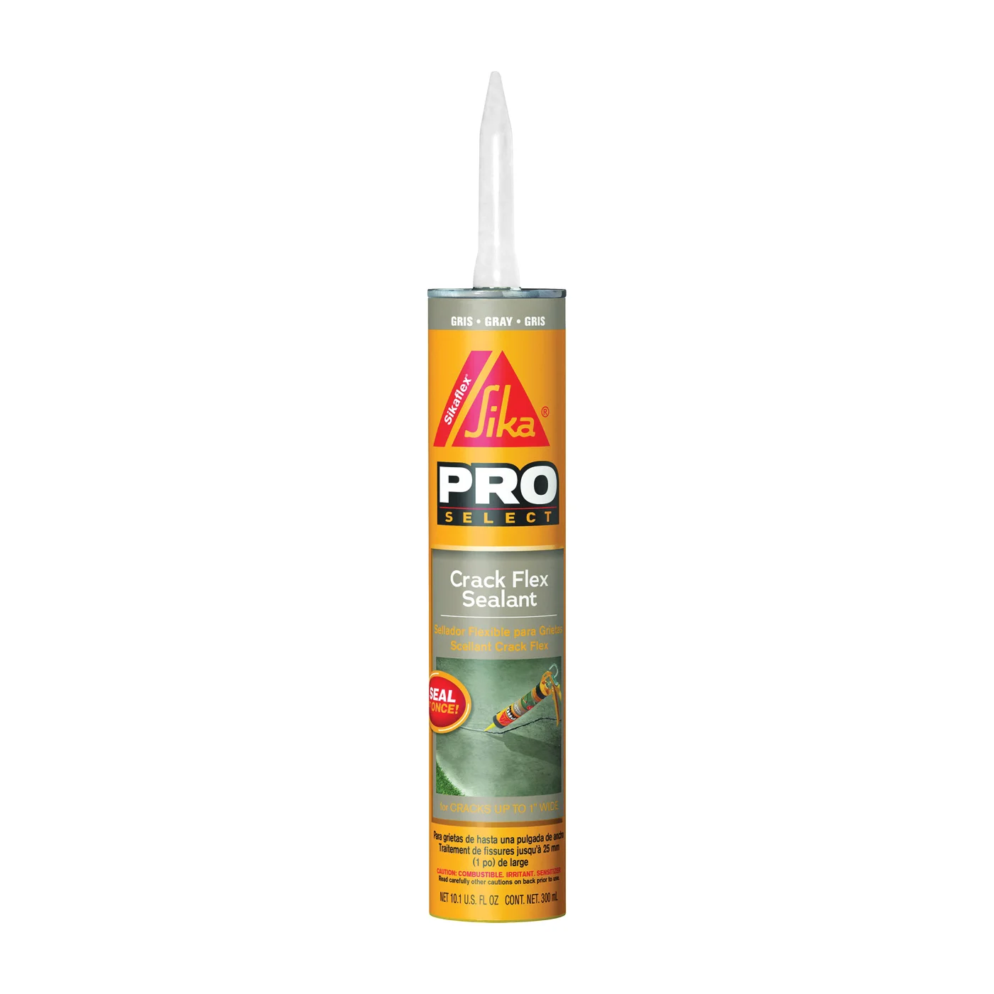 PRO SELECT Series 515306 Crack Flex Sealant, Light Gray, 10.1 oz Cartridge - Sikaflex