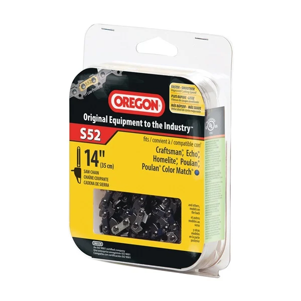 S52 Chainsaw Chain, 14 in L Bar, 0.05 in, 3/8 in TPI/Pitch, 52-Link