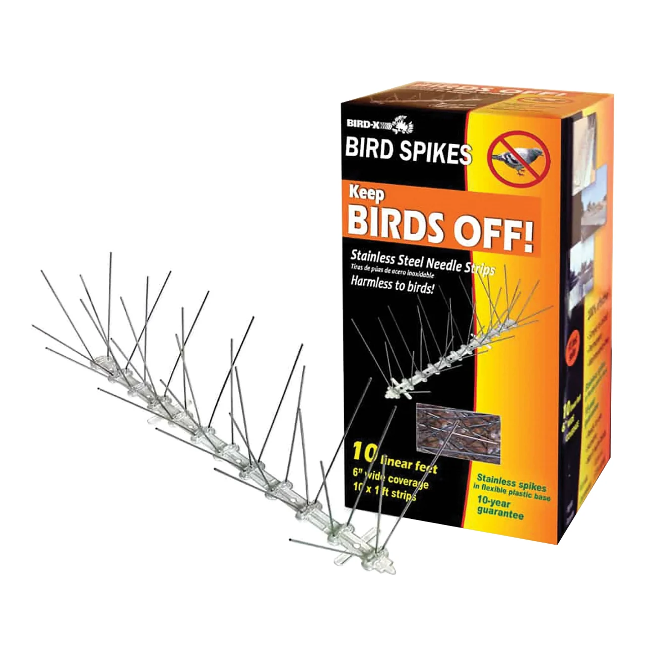 STS-10-R Bird Spike Kit, 10 ft Coverage, 4-1/2 in W
