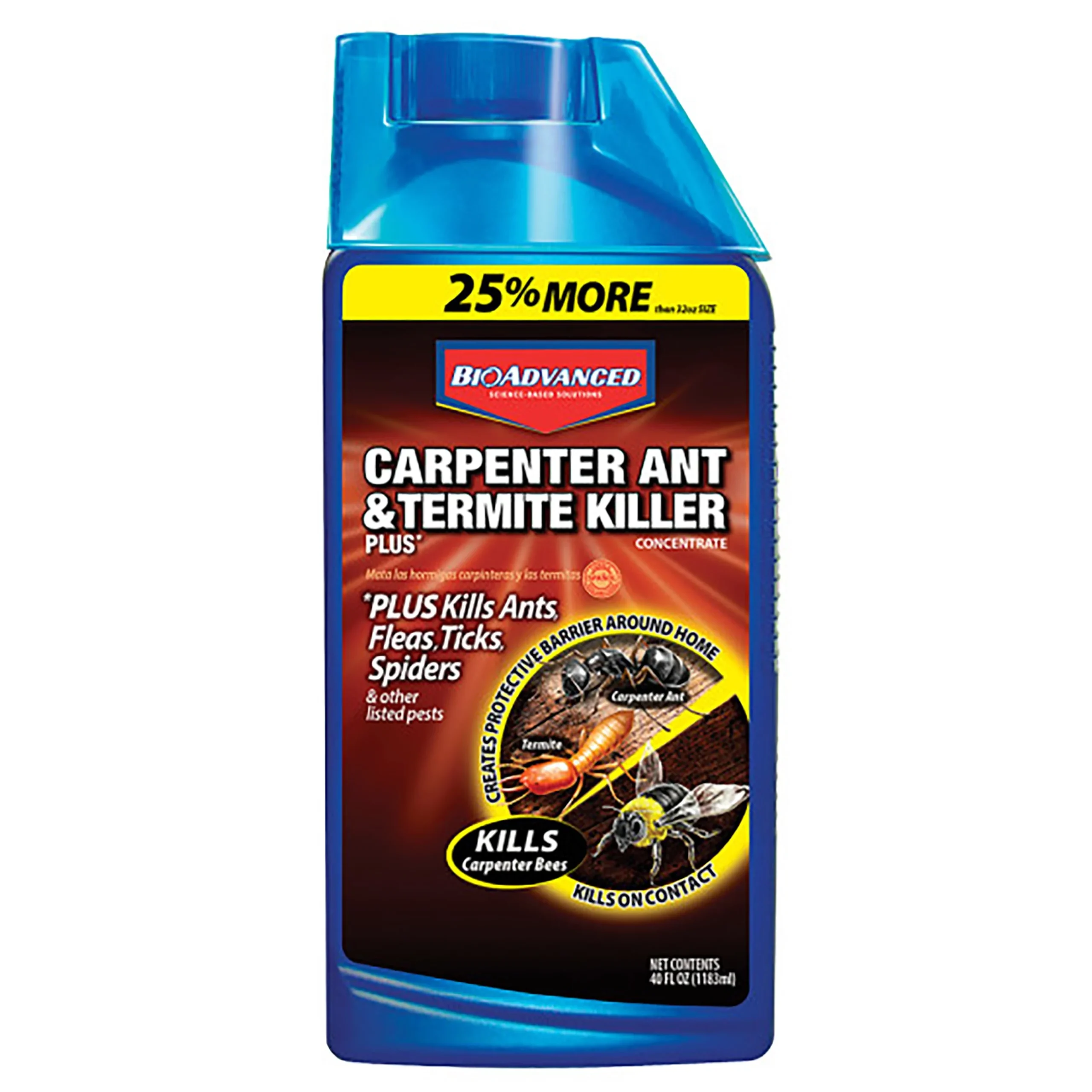 700310B Ant and Termite Killer, Liquid, Brush, Spray Application, 32 oz Bonus Bottle, 40 oz. Total - BioAdvanced