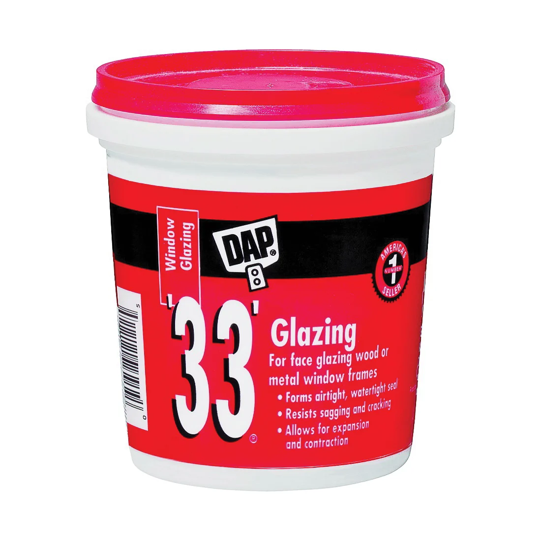 12121 Window Glazing, Paste, Slight, White, 1 pt Tub - DAP